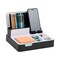 Desktop Organizer Charging Station, Accessory Storage, Workspace, Office, 8.5" L x 7.25" W x 3.5" H, Black and White